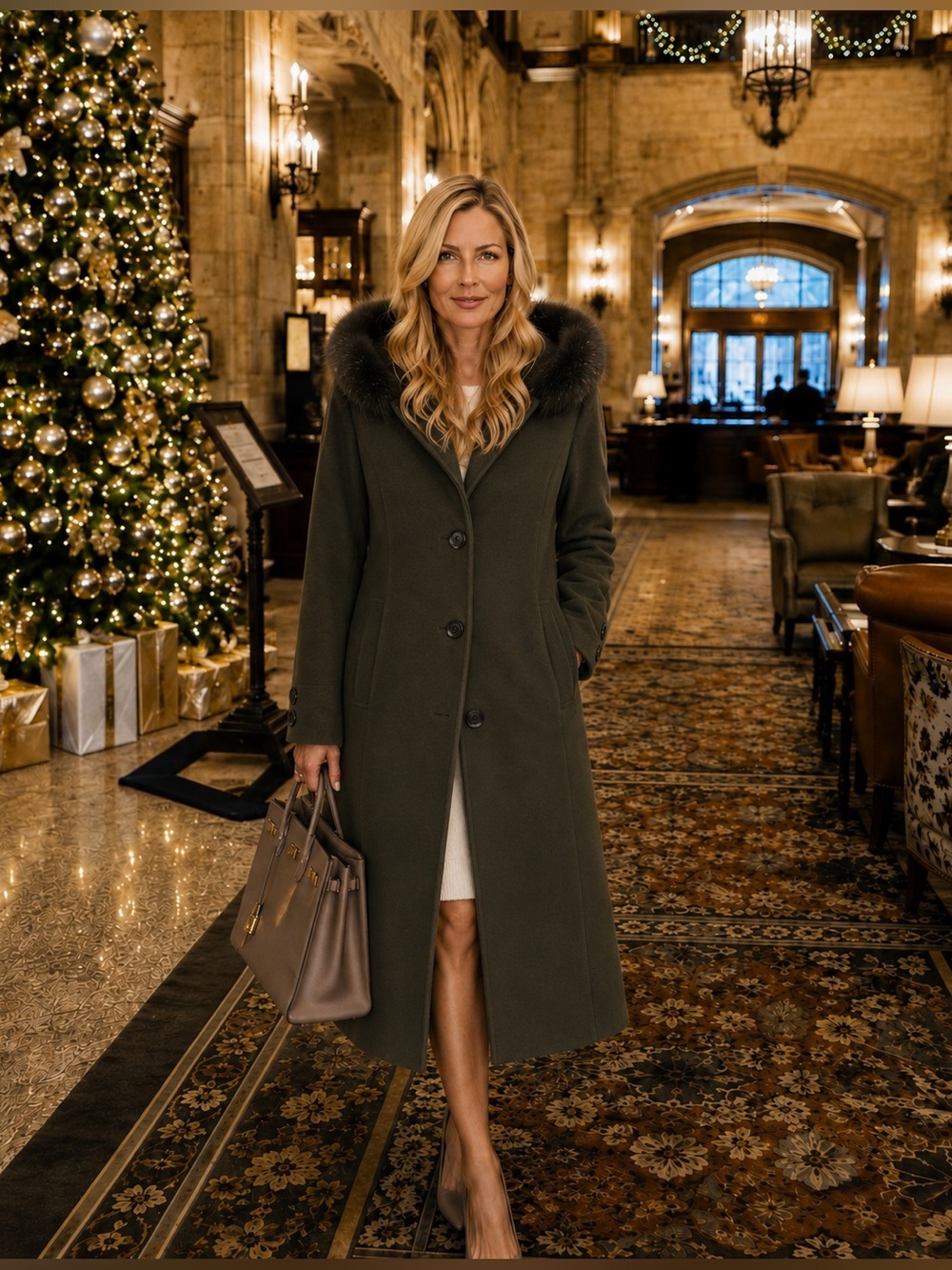 Vintage late 1980s–1990s Anna Collection Manteaux  Lambswool & Cashmere Coat 10.